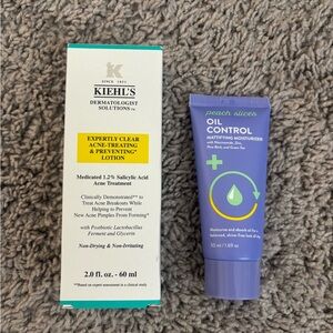 Kiehl's Acne Treatment Lotion and Peach Slices Oil Control Moisturizer in Purple